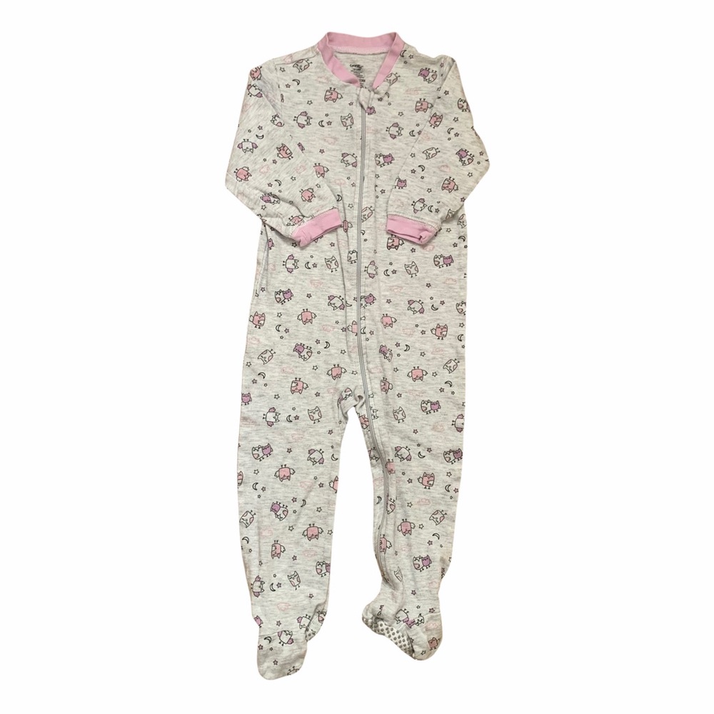 George Grey Lilac Cotton Sleeper Onesie Owls Toddler Size 18-24 M - Picture 1 of 6